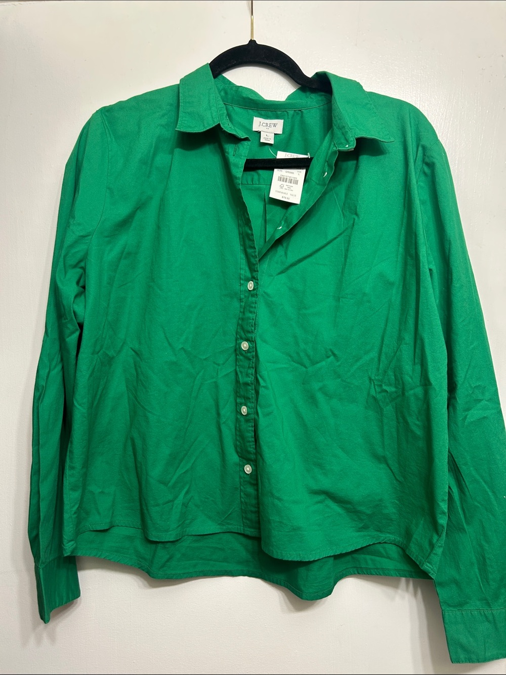 J. Crew Factory Green Button Down Cotton Shirt